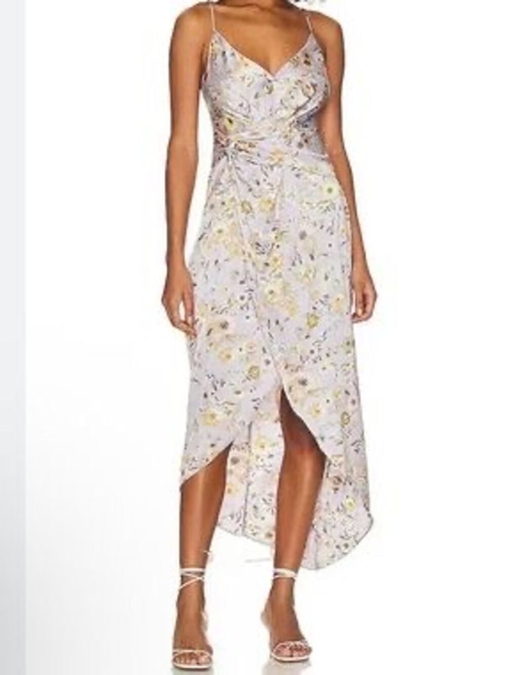 ASTR The Label Twist Front Satin Midi Dress size Small
